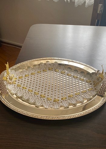 Altın Renk Parlak Tepsi örtüsü