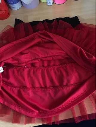 11-12 Yaş Beden kırmızı Renk Çocuk mini tül etek