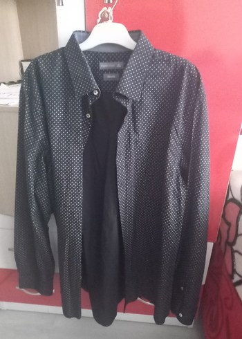 Siyah Erkek Uzun Kollu Düğmeli Gömlek - Görsel 2