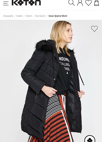 Koton 38 Beden (M) Şişme Uzun Mont - Görsel 2