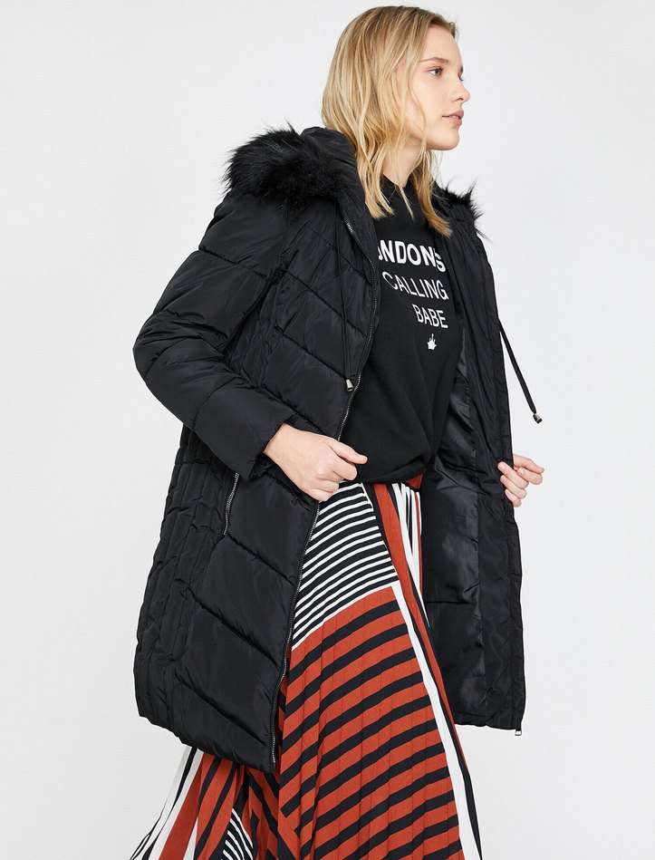 Koton 38 Beden (M) Şişme Uzun Mont - Görsel 3