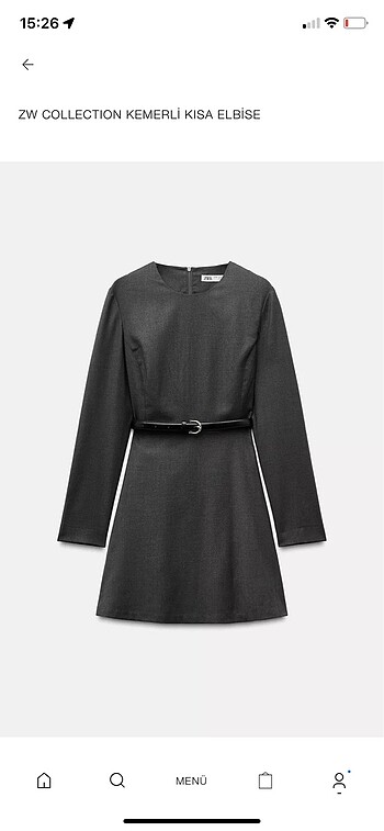 Zara Kemerli Kısa Elbise