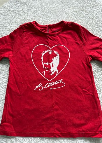 Kız Çocuk Kırmızı Uzun Kollu Baskılı Sweatshirt - Görsel 5