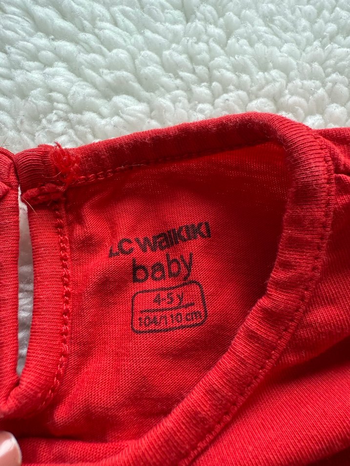 Kız Çocuk Kırmızı Uzun Kollu Baskılı Sweatshirt - Görsel 4