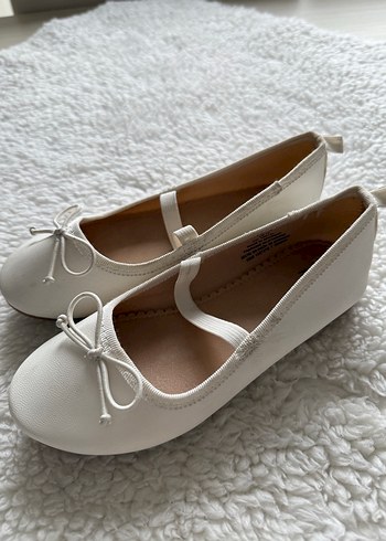 Kız Çocuk Beyaz Modern Klasik Babet hm - Görsel 4