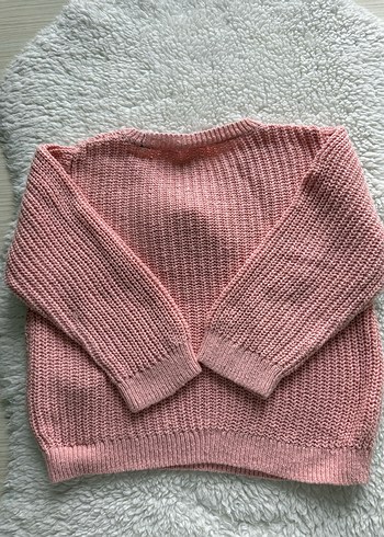 Kız Çocuk Pembe Örgü Kazak Fiyonk Detaylı - Görsel 6