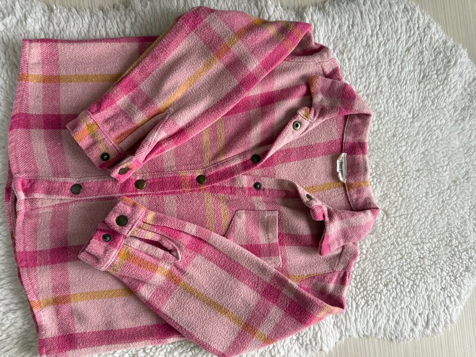 Düğmeli Pembe kız çocuk Polar Gömlek - Görsel 3