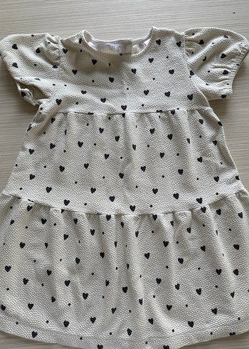 Kız Çocuk Kalp Desenli Elbise - Görsel 4