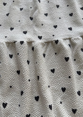 Kız Çocuk Kalp Desenli Elbise - Görsel 3