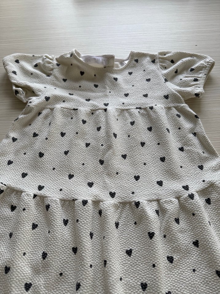 Kız Çocuk Kalp Desenli Elbise - Görsel 2