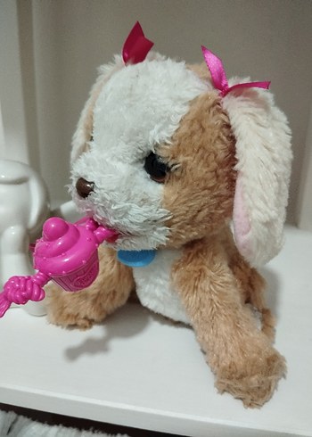  Beden Pembe Kurmalı Peluş Köpek Oyuncak
