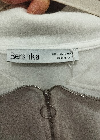 Kadın Beyaz Yarım Fermuarlı Sweatshirt - Görsel 5