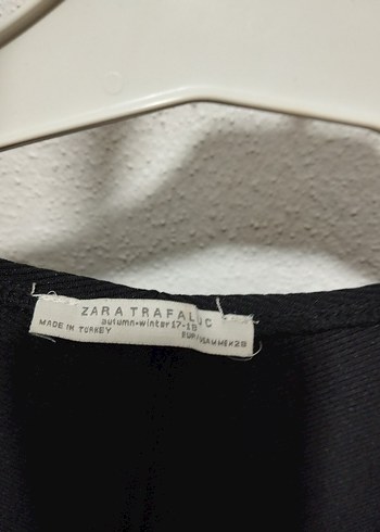 Siyah V Yaka Uzun Kollu Keten Bluz - Görsel 3