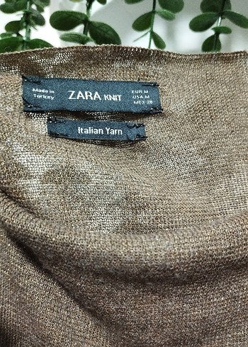 Kahverengi Keten Uzun Drapeli Elbise - Görsel 4