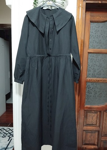 Uzun Siyah Gotik Kadın Elbise - Görsel 2