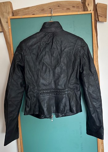 38 Beden siyah Renk Siyah Deri Biker Ceket Kadın