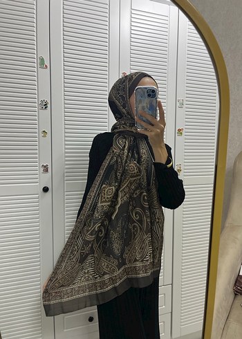Koyu Kahverengi Dökümlü Bohem Kadın Şalı