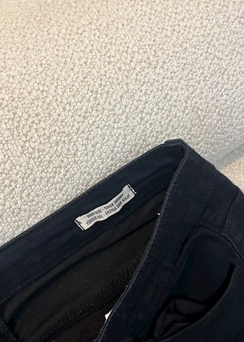 Kadın Siyah Kemerli Denim Pantolon - Görsel 3