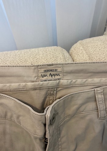 Bej Kadın Keten Kumaş Pantolon - Görsel 3