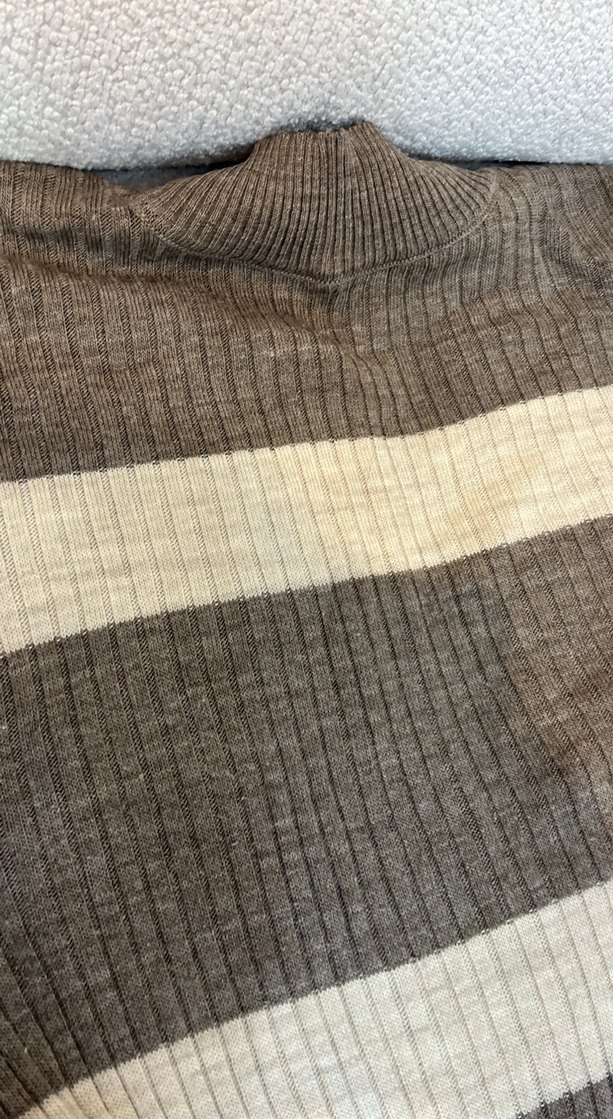 Çizgili Boğazlı Uzun Kollu Triko Kazak elbise - Görsel 3