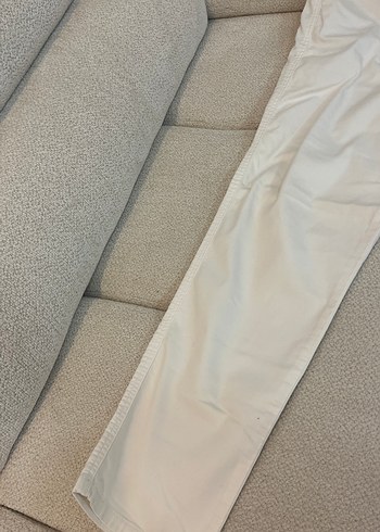 Fermuarlı Beyaz Kadın kot Pantolon - Görsel 2