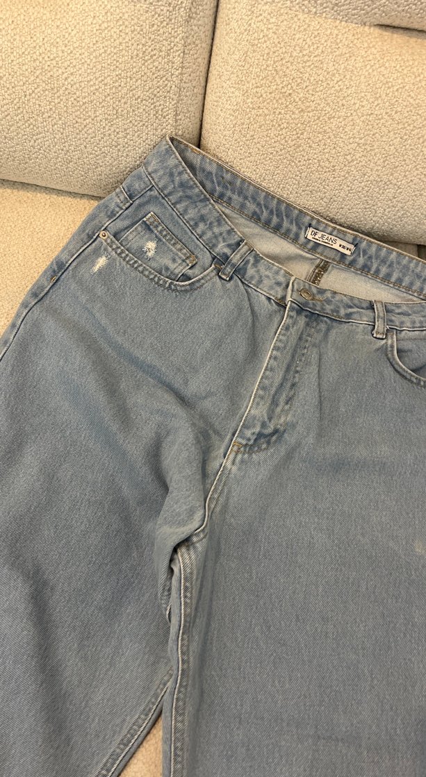 Gri Mavi Rahat Kesim Kadın Denim Jean - Görsel 2