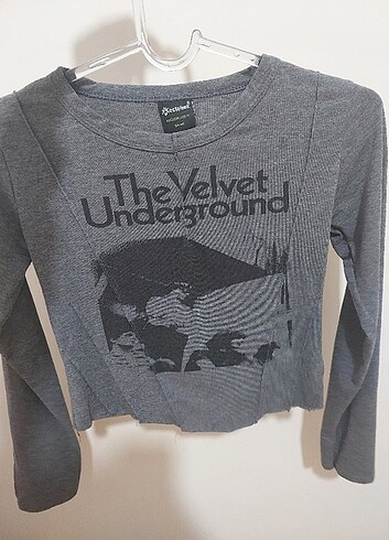The velvet underground uzun kollu crop bluz 