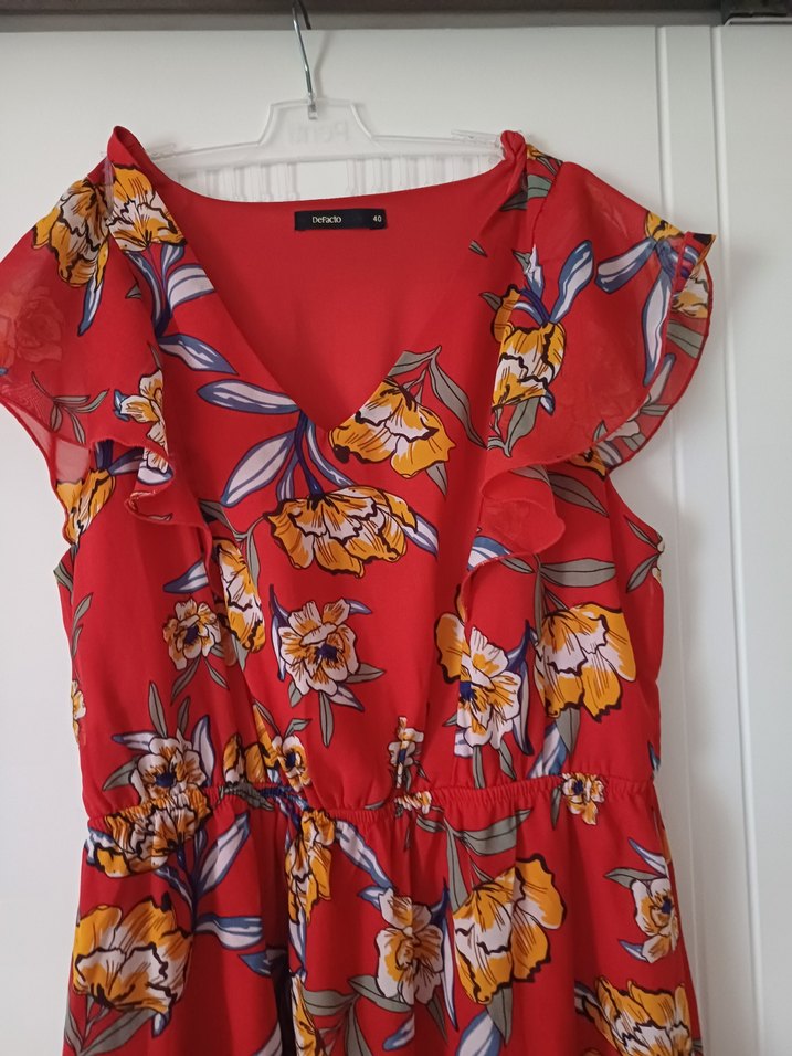 Kırmızı Bohem Midi Elbise - Görsel 2