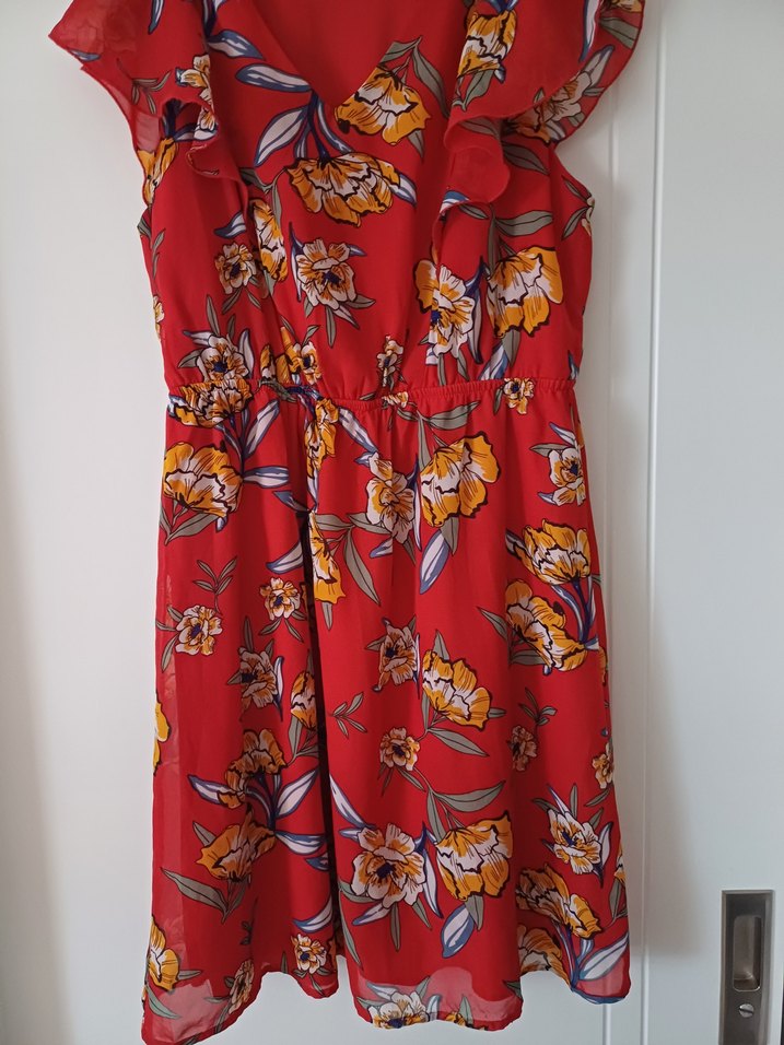 Kırmızı Bohem Midi Elbise - Görsel 3