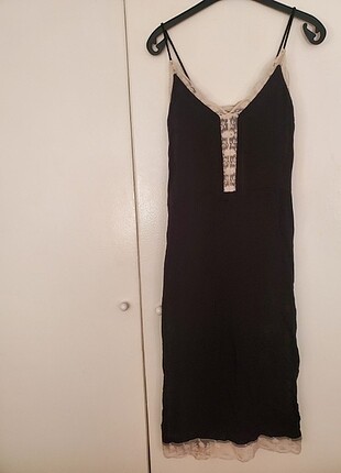 Zara midi siyah elbise