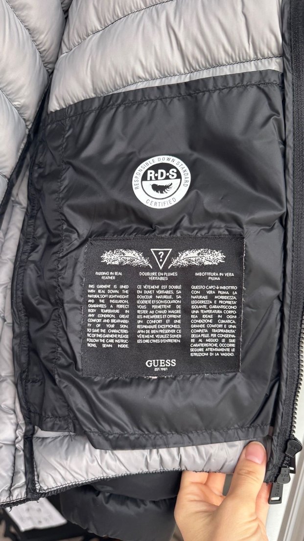 Siyah  guess Fermuarlı Erkek Mont - Görsel 2