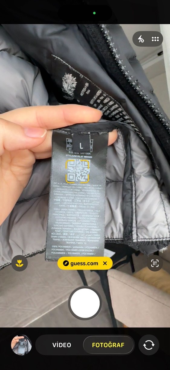 Siyah  guess Fermuarlı Erkek Mont - Görsel 4