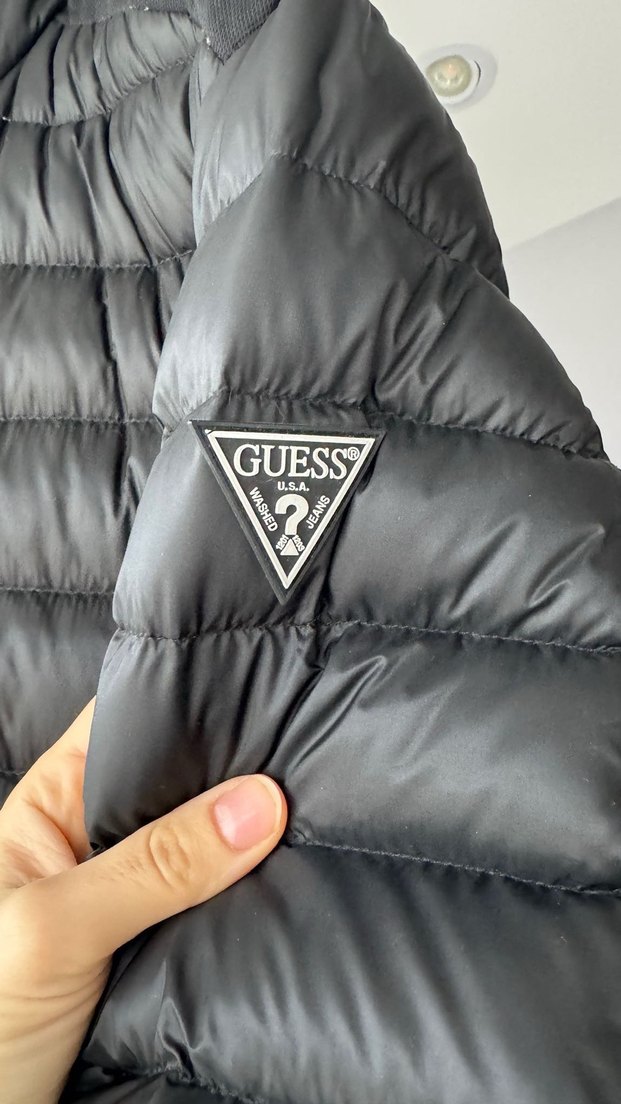 Siyah  guess Fermuarlı Erkek Mont - Görsel 3