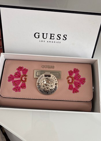 Guess Nakışlı Pembe Deri Kadın Cüzdan - Görsel 7