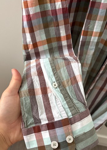 Düğmeli Çok Renkli Erkek Gömlek - Görsel 5