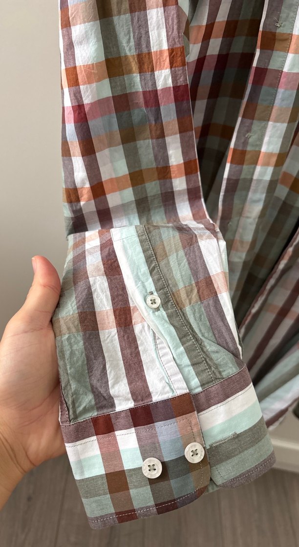 Düğmeli Çok Renkli Erkek Gömlek - Görsel 5