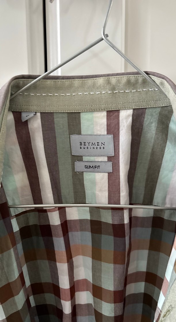 Düğmeli Çok Renkli Erkek Gömlek - Görsel 2