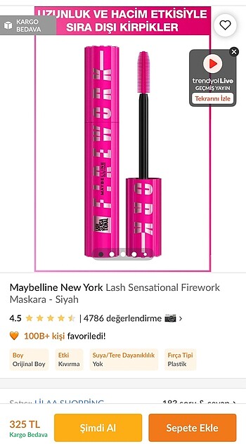 Maybelline Orjinal rimel