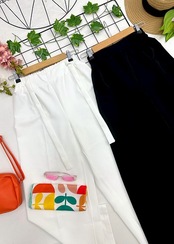 Zara Kadın Bej Kemerli Saten Kumaş Pantolon