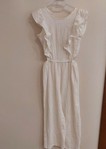 ZARA Kız çocuk Fırfırlı Beyaz Tulum