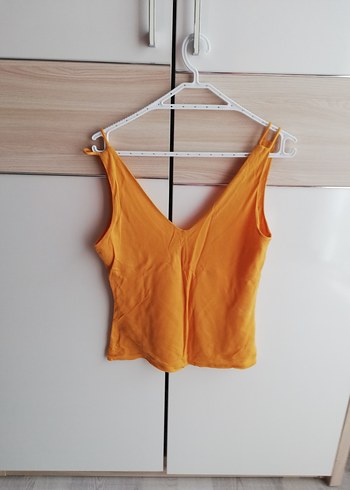 Sarı Keten V Yaka Mini Atlet