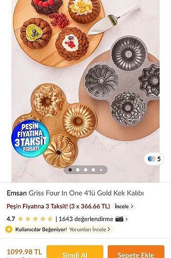 Emsan 4 lü kek kalıbı