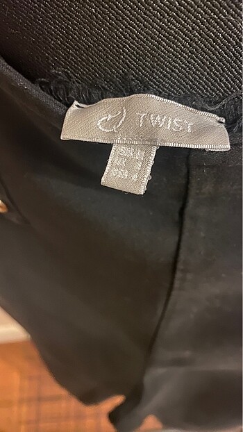 36 Beden Twist siyah düğmeli tayt pantolon