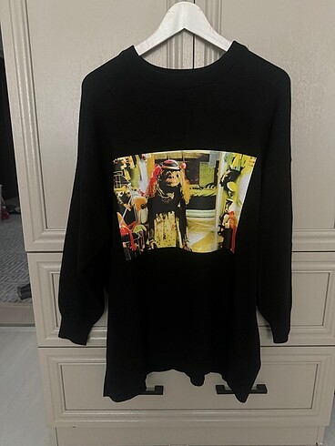 Siyah uzun sweathshirt