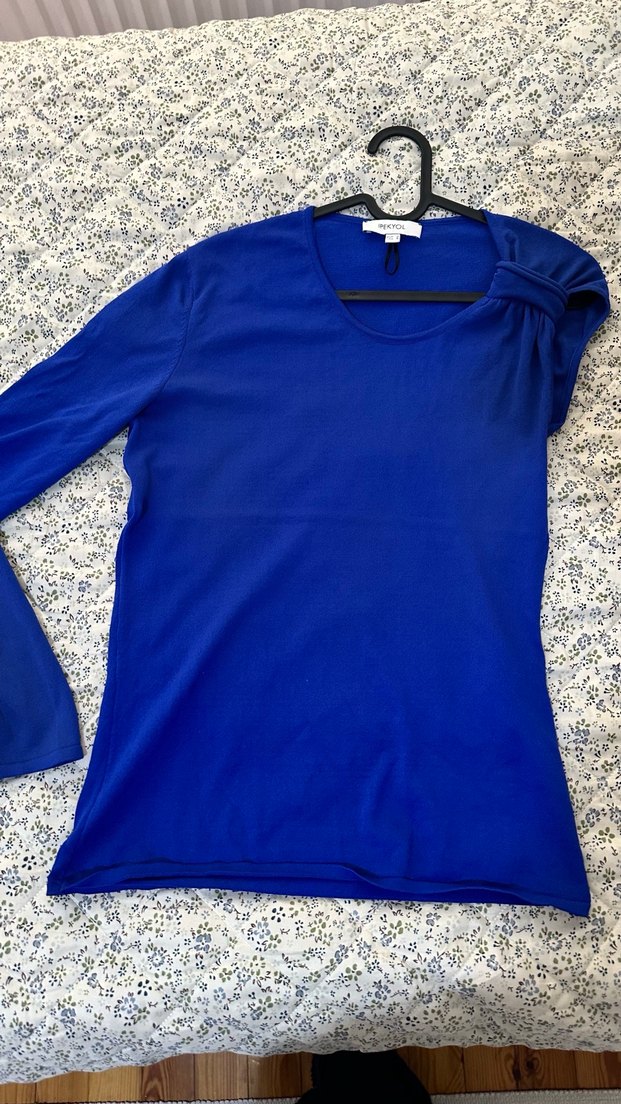 Mavi Uzun Kollu bluz - Görsel 4