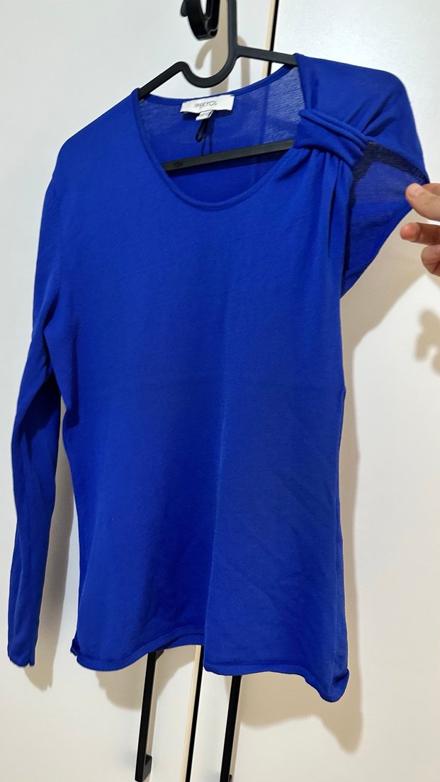 Mavi Uzun Kollu bluz - Görsel 3