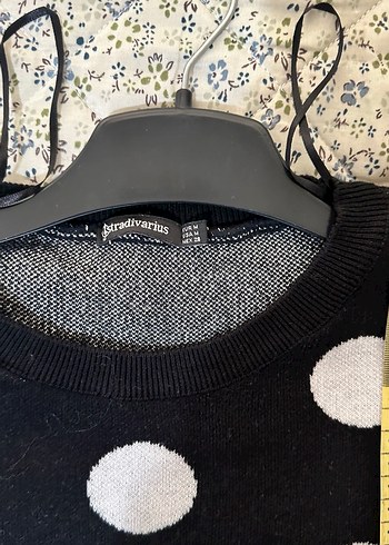 Siyah Beyaz Puantiyeli Salaş Triko Kazak - Görsel 5