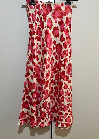 Pembe Bağlama Desenli Uzun Salaş Etek - Görsel 3