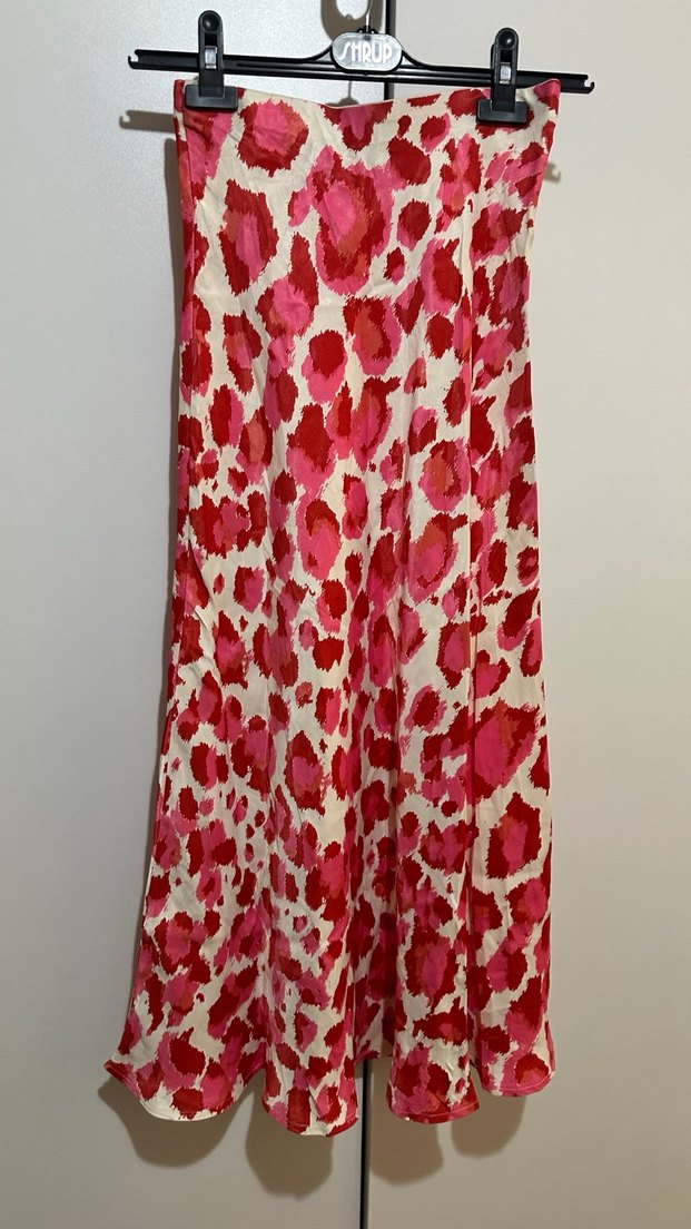 Pembe Bağlama Desenli Uzun Salaş Etek - Görsel 2