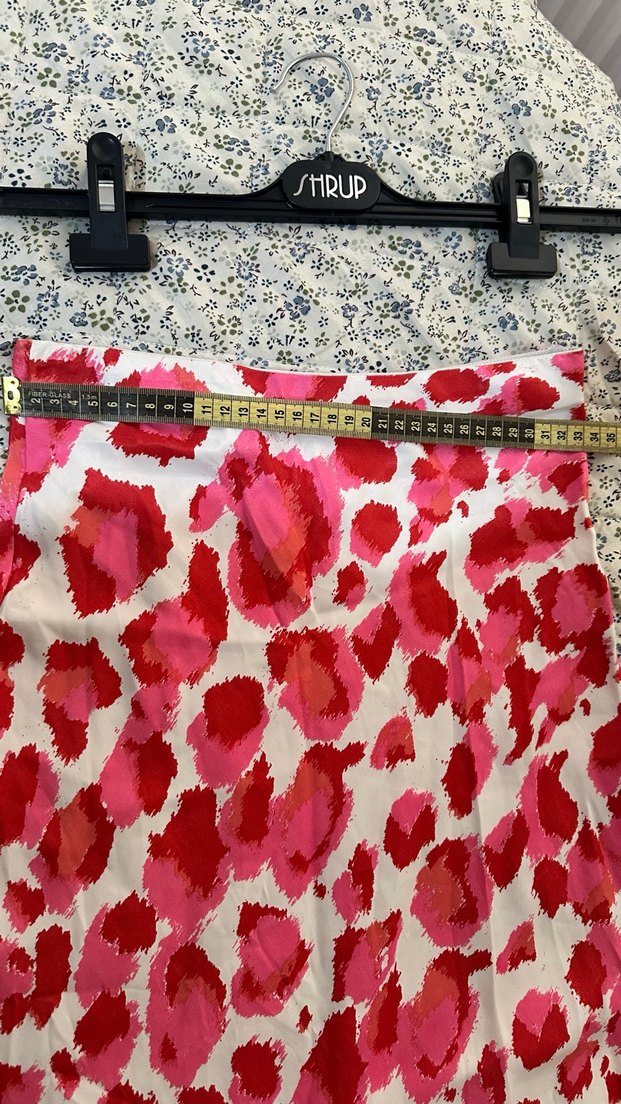 Pembe Bağlama Desenli Uzun Salaş Etek - Görsel 5